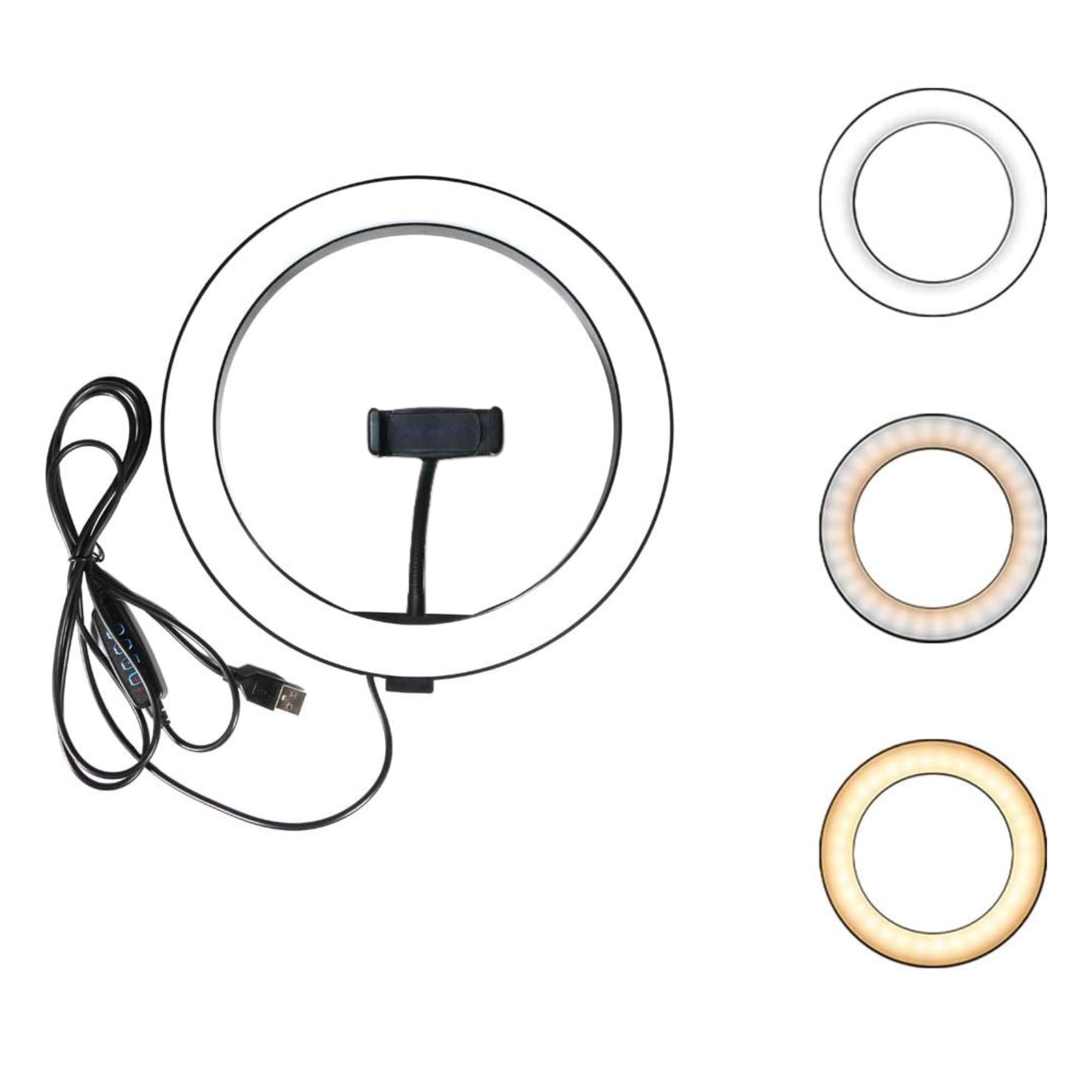ADZOY Premium 10 Watt LED Ring Light with 26 Cm with Phone Holder 10 Level Dimmable with 3 Modes of Light (Only Ring Light)-image-45