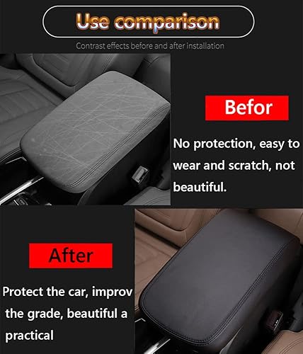 Miniatura 3 de Funda de cuero para consola central, almohadilla para reposabrazos, accesorios para mantener tu reposabrazos en una sensación más cómoda (costuras