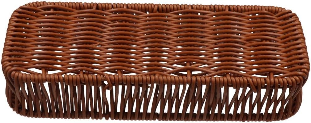 Wicker Bread Basket, Rattan Serving Tray, Woven Cutlery Basket for Living Room Organizing Tabletop Bathroom Kitchen Counter