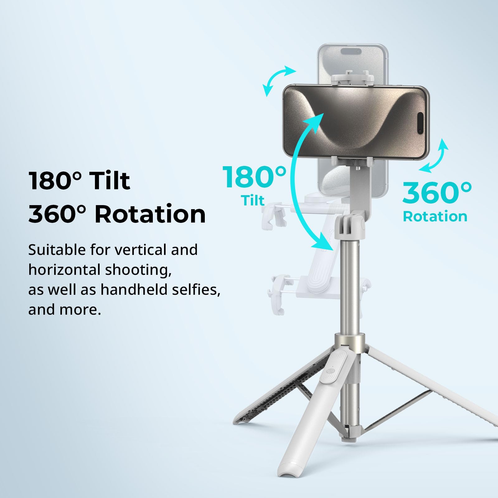 Treppiede Bastone Selfie Gahenwo 153cm - Telecomando Wireless E Supporto 360° - Foto 2