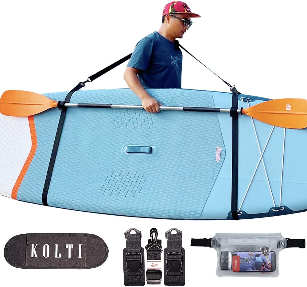Kolti Paddle Board Carry Strap, Adjustable Heavy-Duty SUP Carrying Support Strap for Surfboard Stand Up Paddleboard Canoe Longboard Carry Belt Paddle Board Accessories