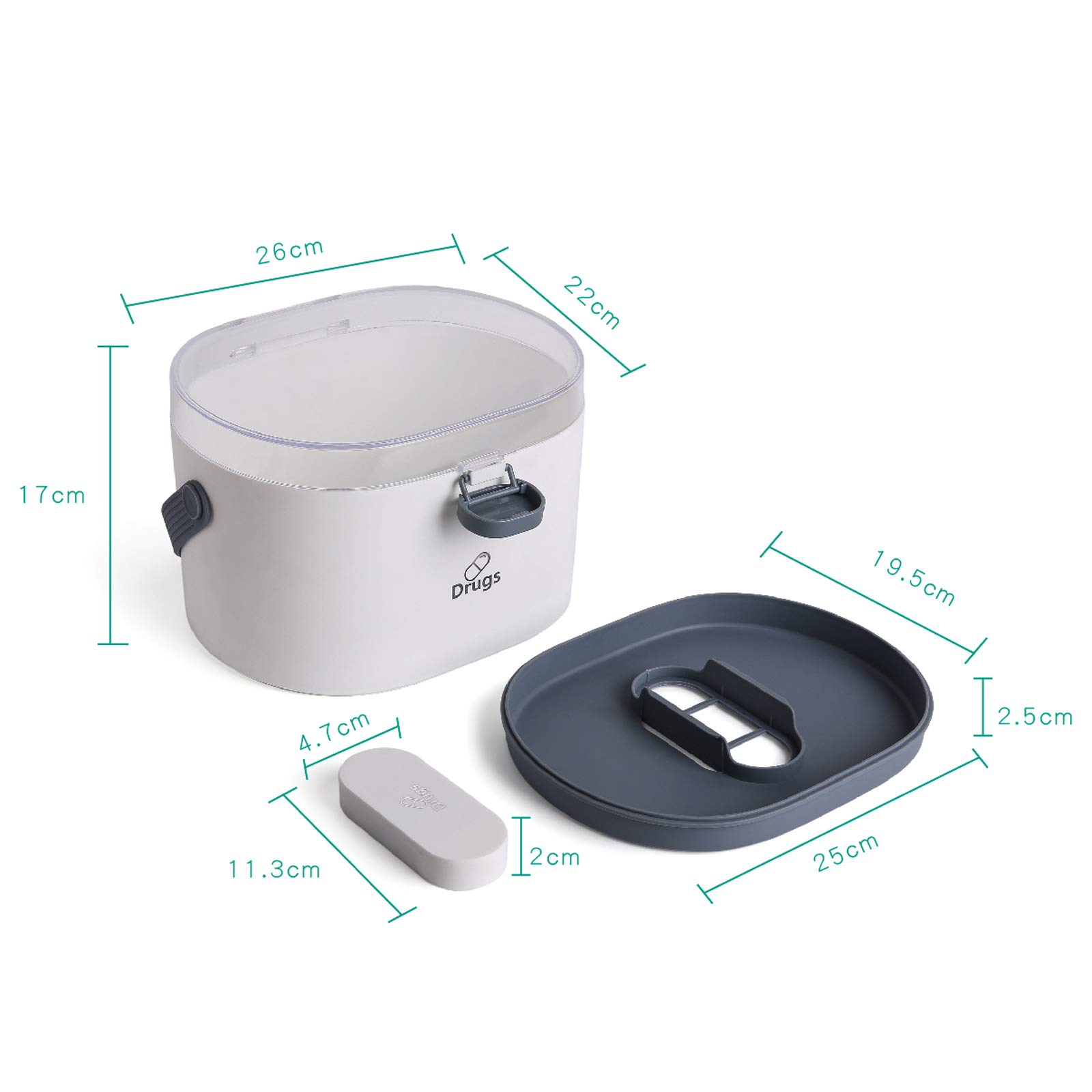Botiquín de Primeros Auxilios Familiar, botiquín portátil, Caja de Primeros Auxilios Familiar Multifuncional, botiquín portátil con asa, Caja de Almacenamiento de medicamentos for el hogar,