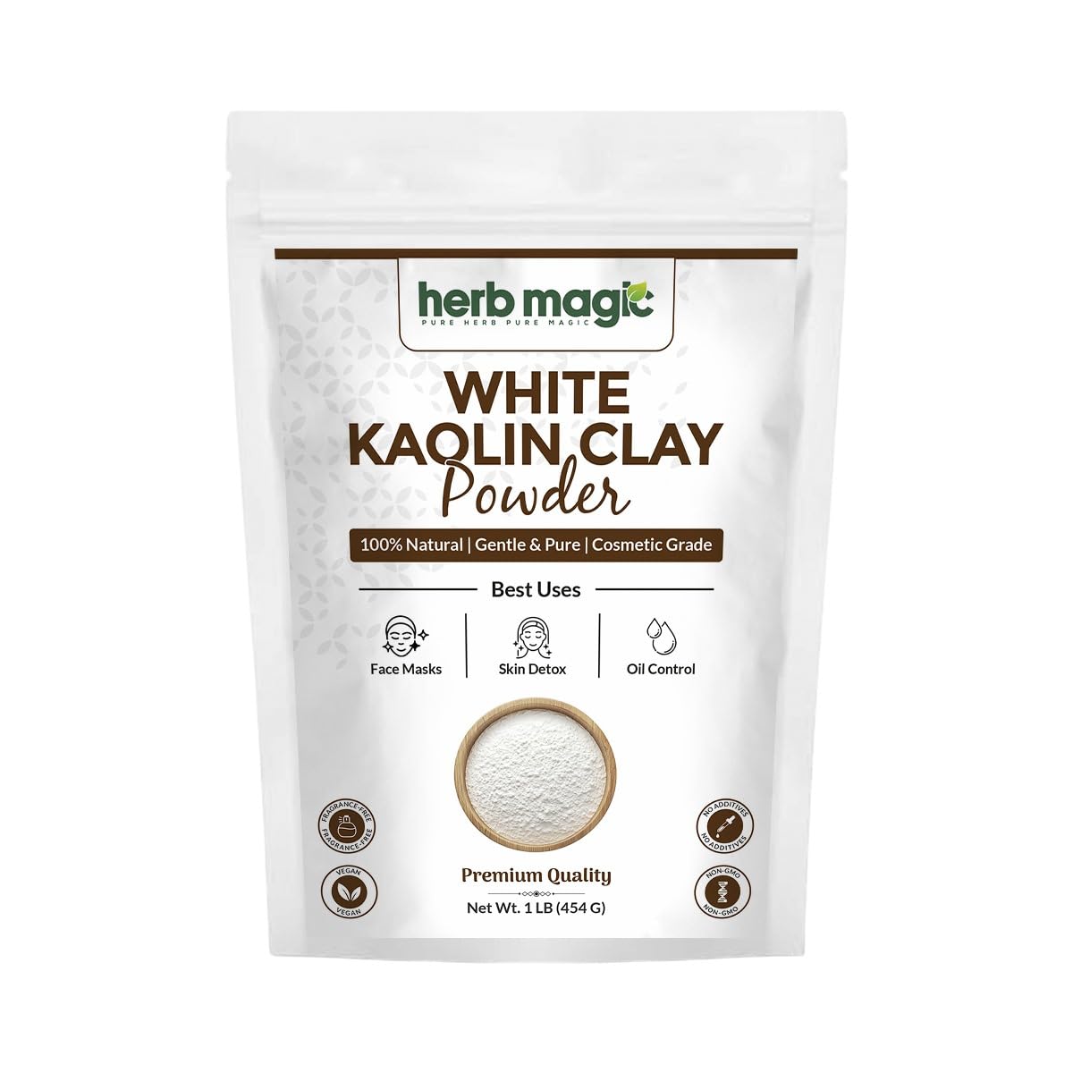 Herb Magic White Kaolin Clay Powder for DIY Spa & Masks
