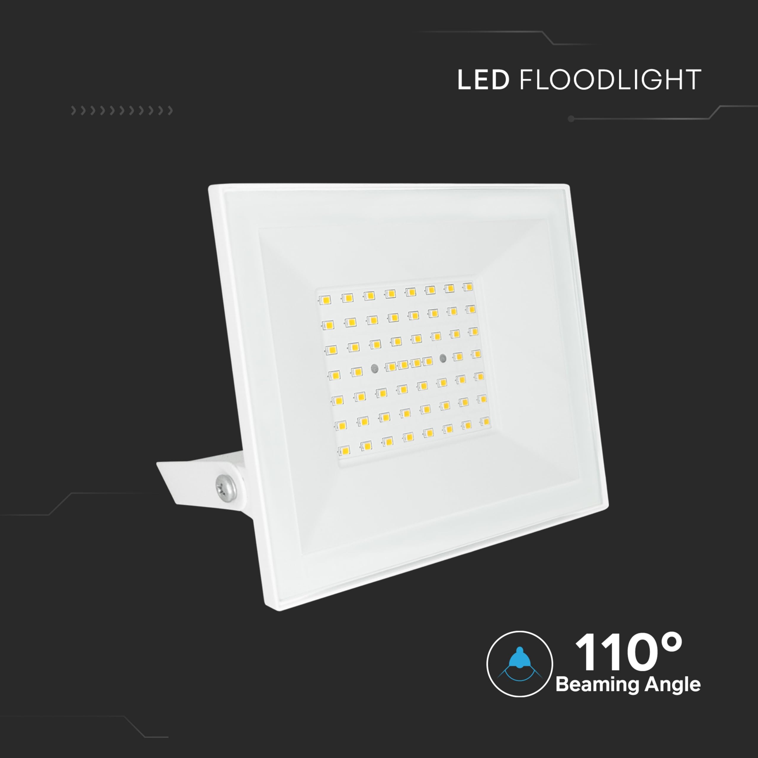 V-TAC Foco LED Exterior 50W Blanco – [ E-Series – Altas Prestaciones, Bajo Consumo ] – 4000 Lúmenes – Super Slim – Impermeable IP65 – Proyector para Hogar, Garaje y Almacén – Blanco Neutro 4000K — view 9
