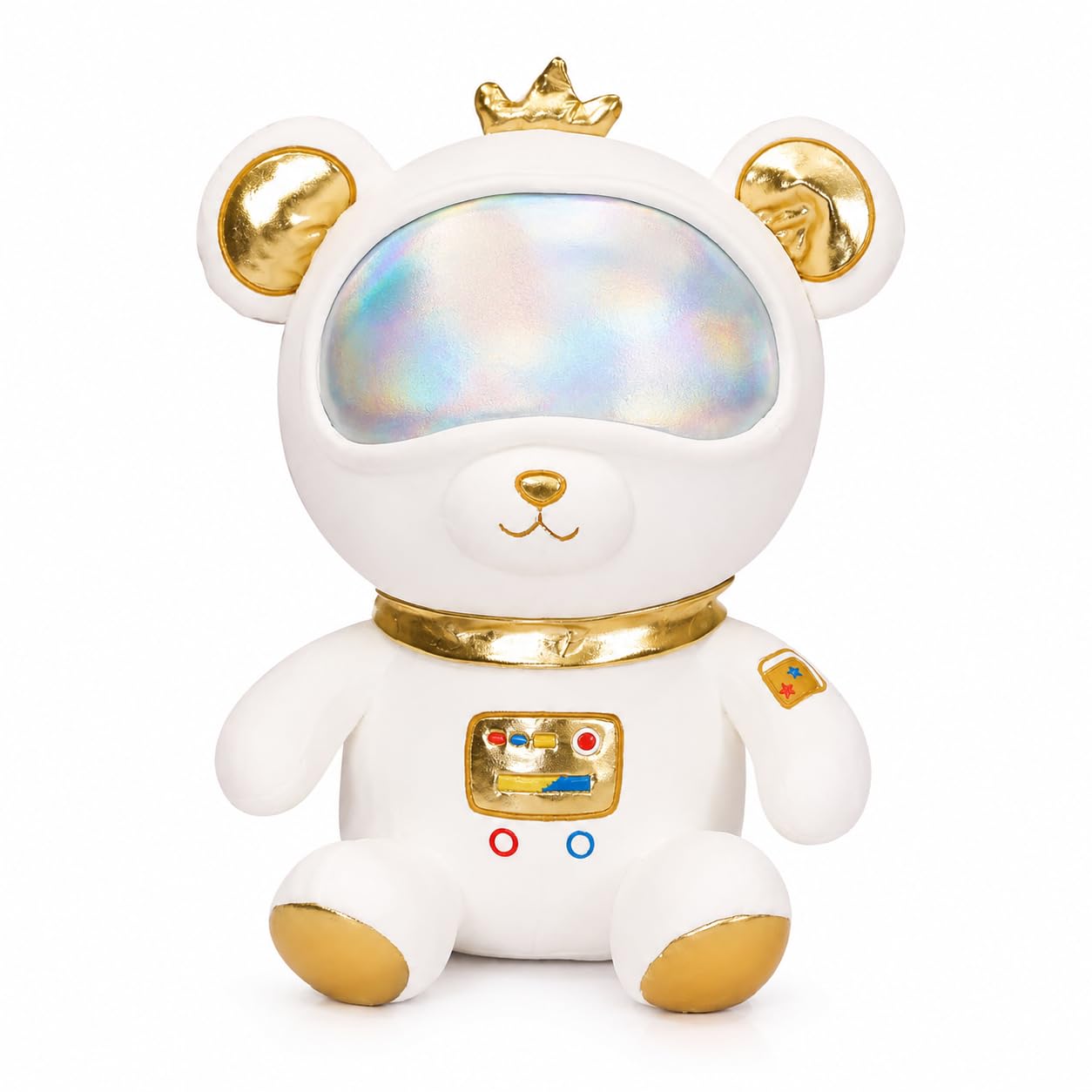 Space Panda Astronaut Plush Toy - 35cm Ultra-Soft Stuffed Animal for Kids, Non-Toxic, Child-Safe Cuddly Galactic Companion with Gold Accents