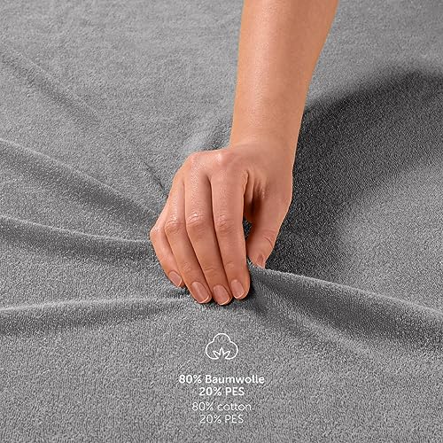 Blumtal® Frottee Spannbettlaken 140x200x27cm - Oeko-TEX zertifiziertes Spannbetttuch 140x200x27cm - Frottee-Spannbettlaken bis 27cm… – Ansicht 4