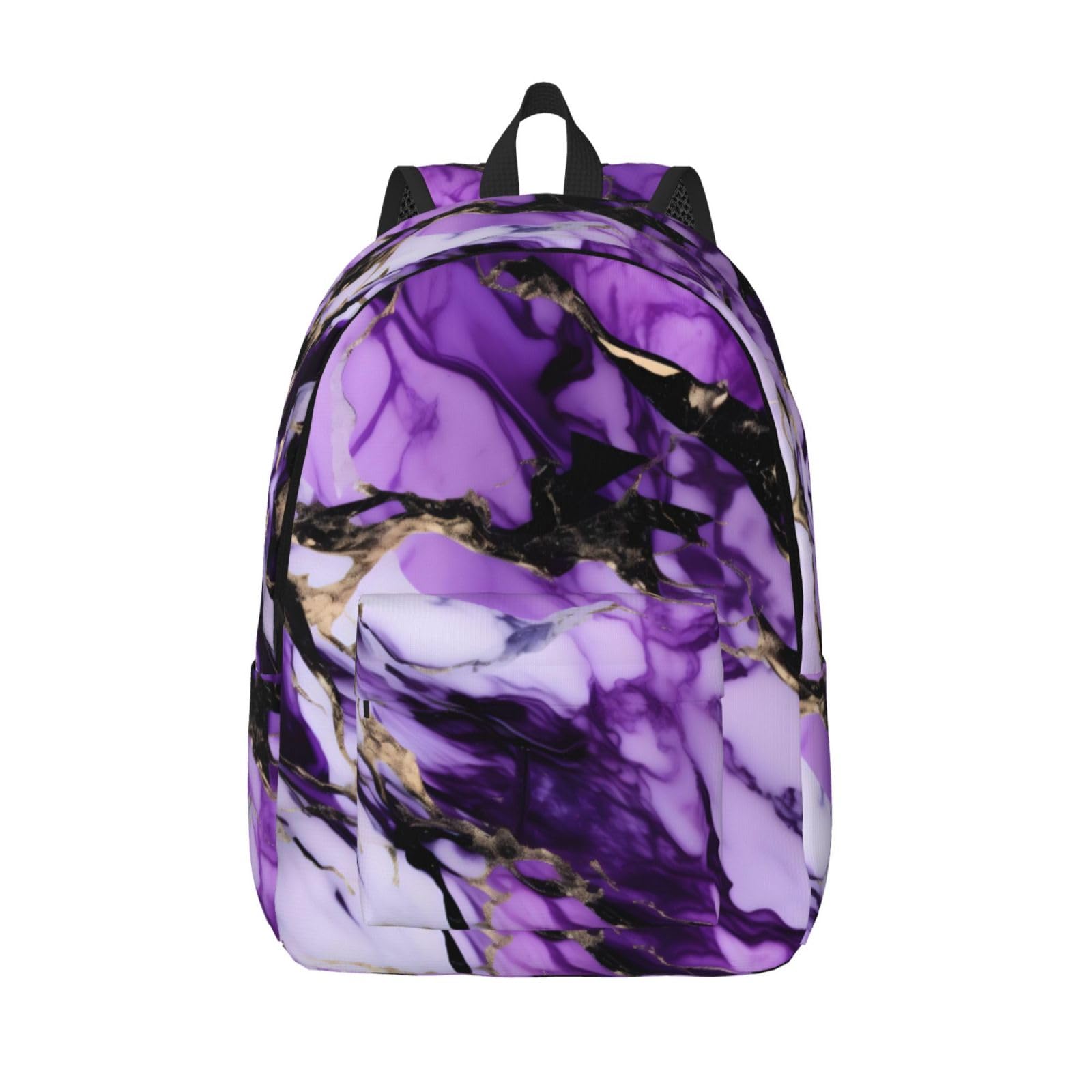 Sac à dos femme imprimé marbre violet pour ordinateur portable chic - 8