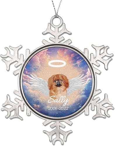 Miniatura 10 de Chow Chow - Adorno de perro en el cielo con alas  Adorno de Navidad de copo de nieve  Adorno conmemorativo personalizado para árbol de Navidad para