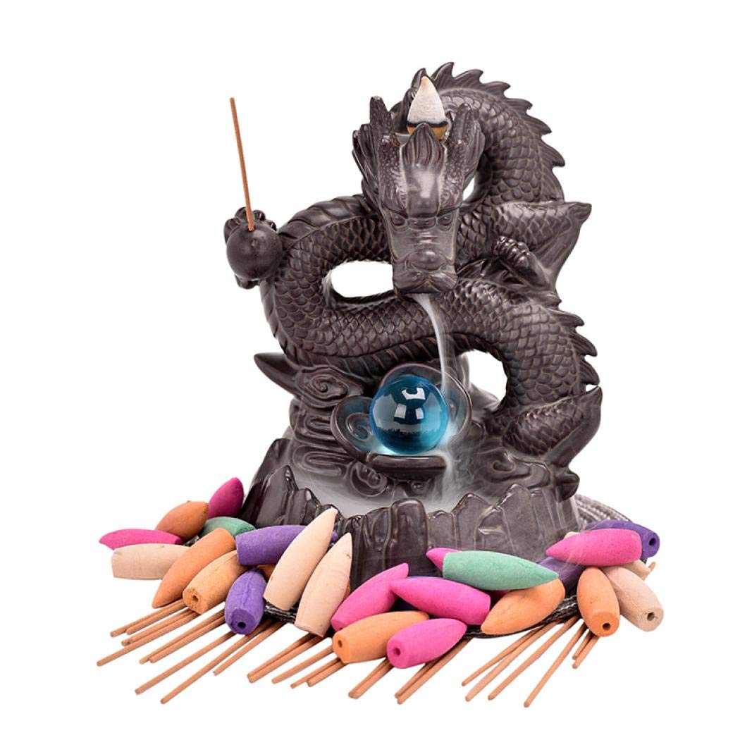 Wierook Houder Relief Dragon Wierookbrander Met 20 kegels