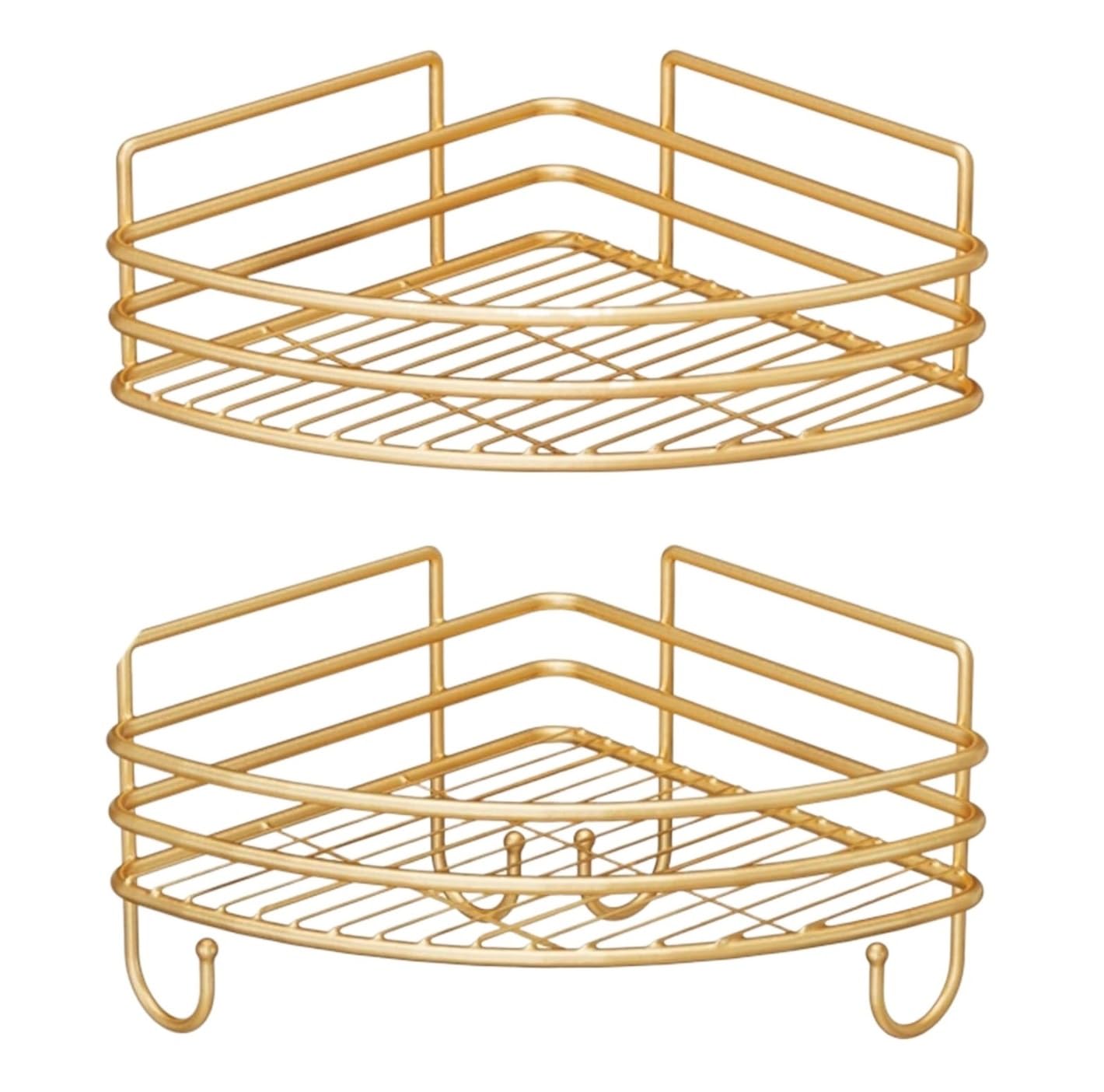 AZHKJKZH Shower Shelf Corner Shower Basket Wall Mount Shelves No Drill Rack For Bathroom Toilet Bathroom Accessories(D)