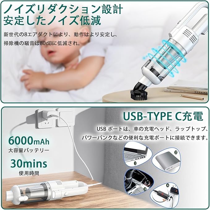 Amazon | 【15000pa 強力吸引 革新モデル】掃除機 コードレス