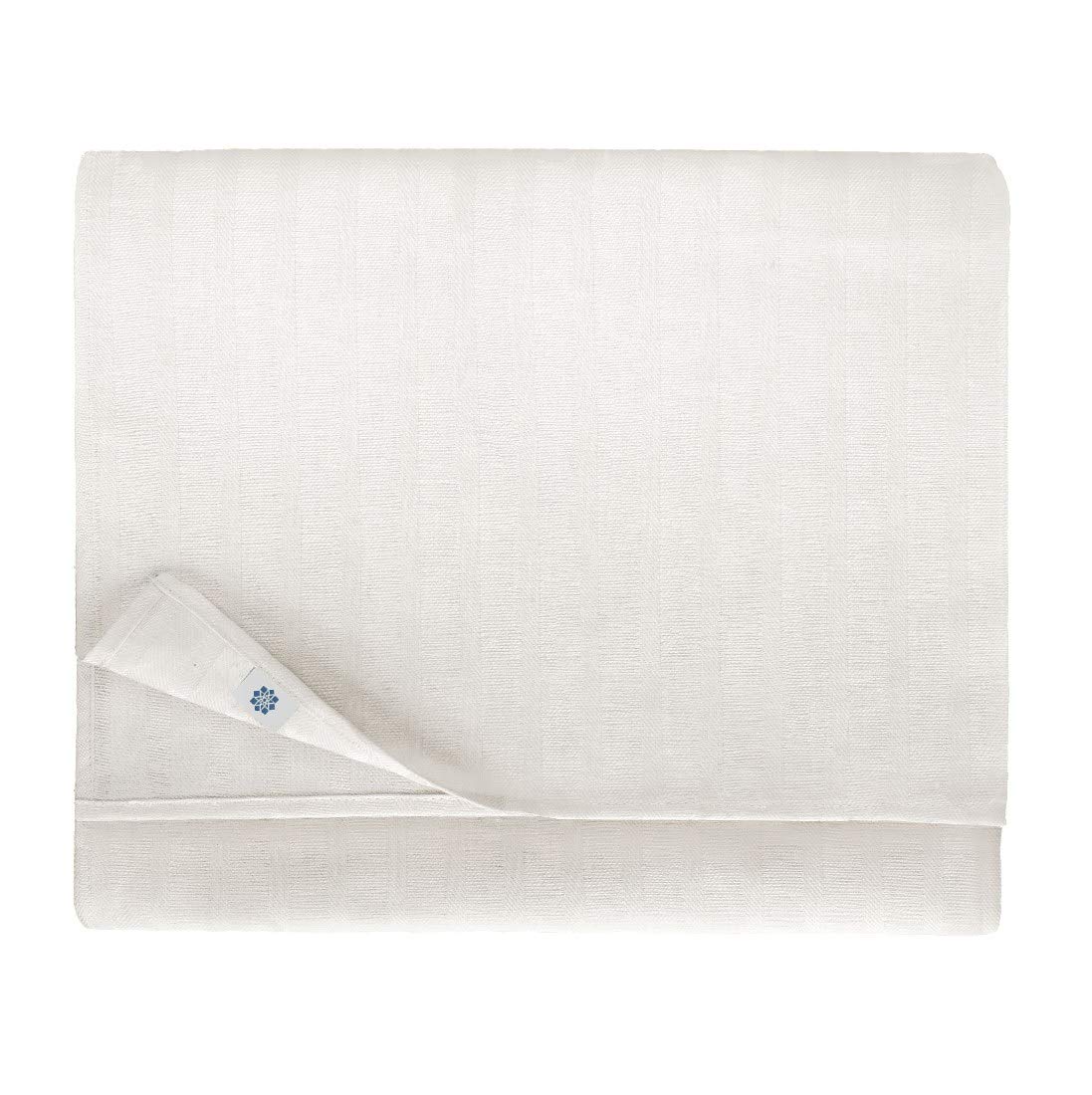 Linen & Cotton Mantel de Tela Jacquard Elegante Jasmine a Rayas - 48% Lino, 52% Algodón, Blanco (140 x 220 cm) Paño de Mesa Rectangular para Boda Recepciones Cumpleaños Banquete Restaurante Cena