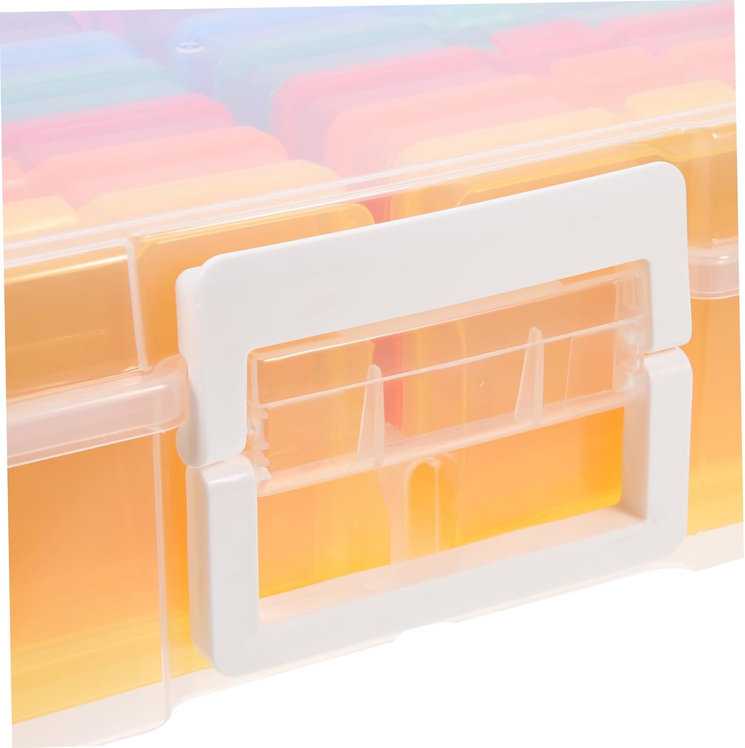 Compartment Photo Storage Box Portable Handheld Organizer for Photos Greeting Cards Craft Supplies Lightweight and Durable Desktop Storage Container