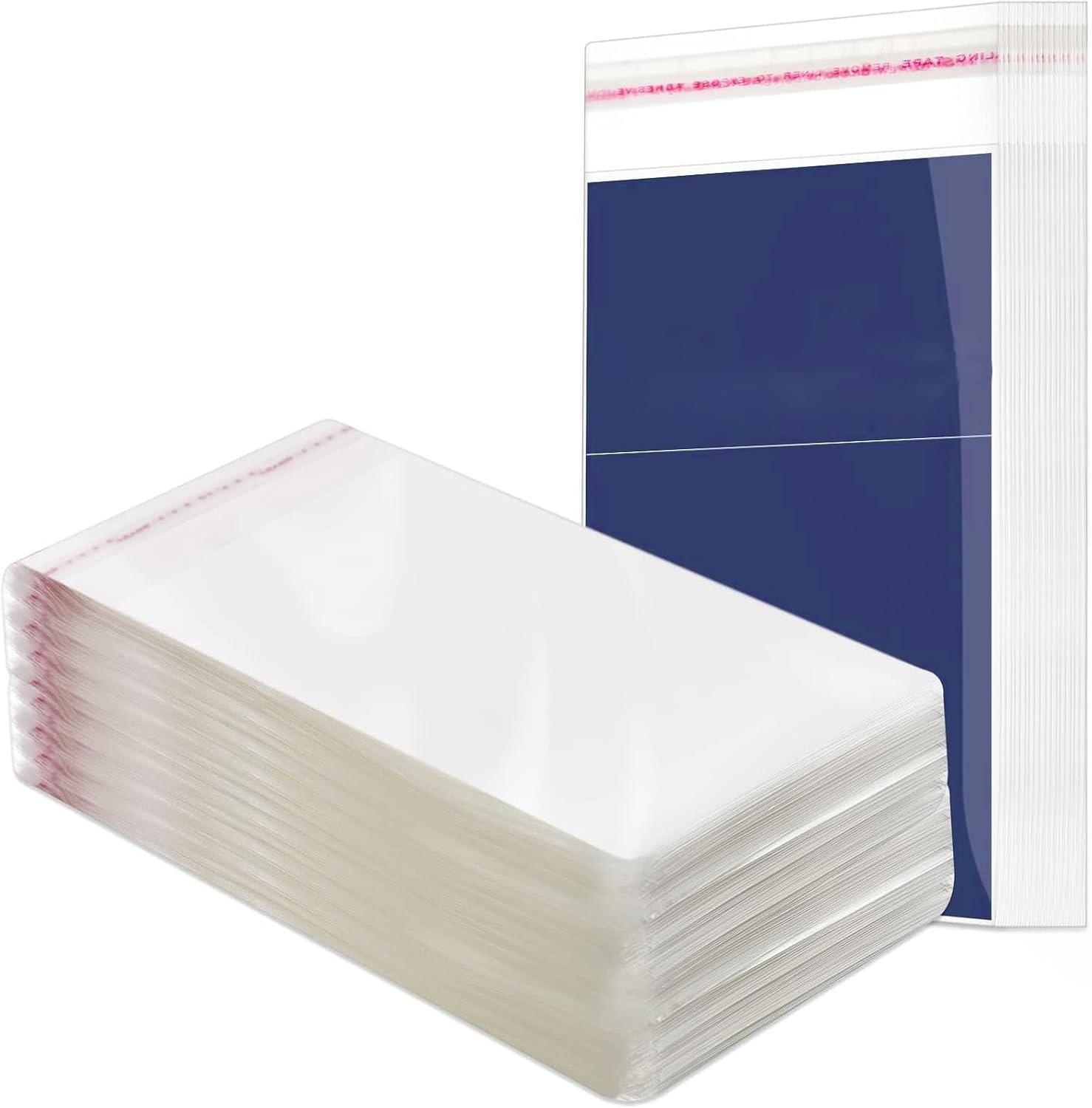 300Pcs Self Sealing BagsGraded Card Sleeves Resealable Team Bags Baseball Sports Holders Plastic Collectible Protection for Tradingcards Photos Bookmarks Jewelry Treats Beads Candy