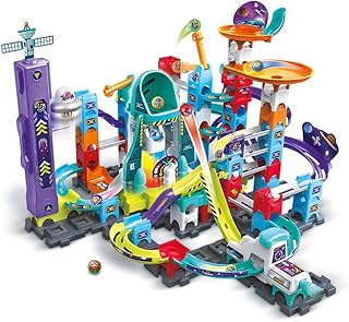 VTech - Marble Rush, Space Magnetic Mission Electronic Ball Circuit Set XL300E, Magnetic Construction Set, 120 Pieces, 10 Balls, Gift for Children 4 Years and Above - Contents in French