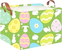 Vista 35 de CLOCOR Cesta de almacenamiento rectangular, cesta de almacenamiento plegable con bonito patrón, caja de almacenamiento de revestimiento impermeable