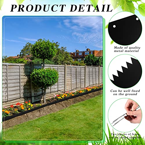 Weysat 8 Pcs 40\" L x 8\" H Metal Steel Landscape Edging Garden Border Decorative Lawn with 8 Pcs Edging Strips for Outdoor Yard Garden Fence(Black) - Thumbnail 3