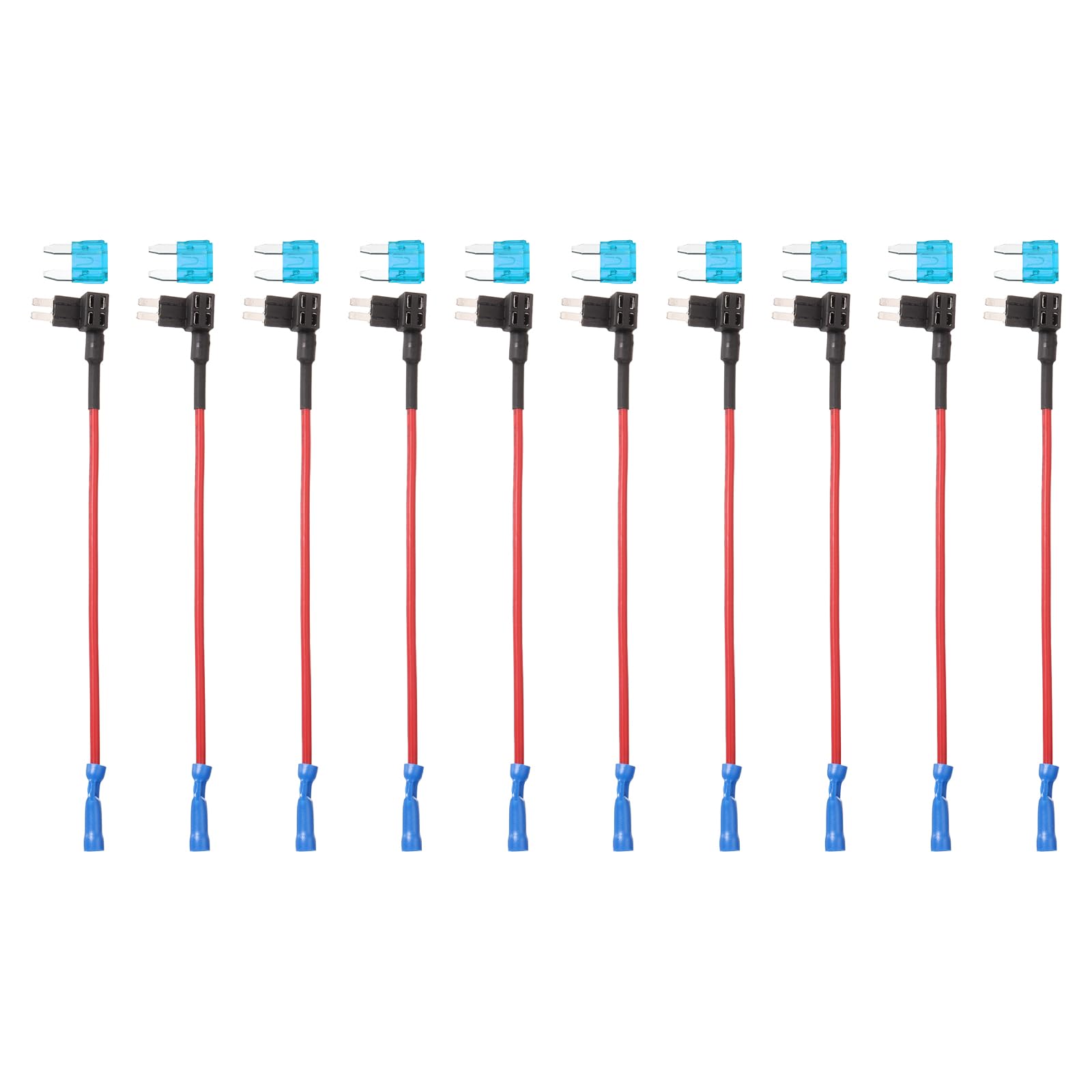 DMiotech Fuse Tap 24V 12V Car Add A Circuit Adapter Blade Fuse Taps Kit 15A for Automotive Trucks Marine 10pcs Blue