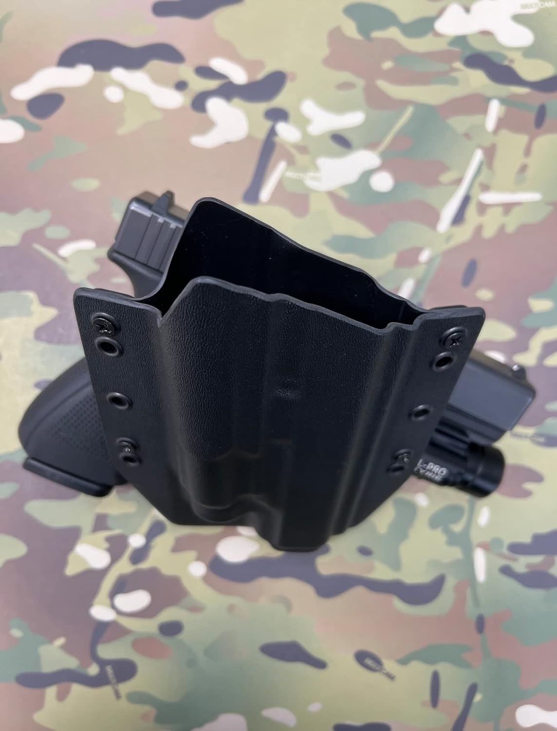 Black Kydex Holster Compatible with Glock 40 Olight PL-2 Valkyrie