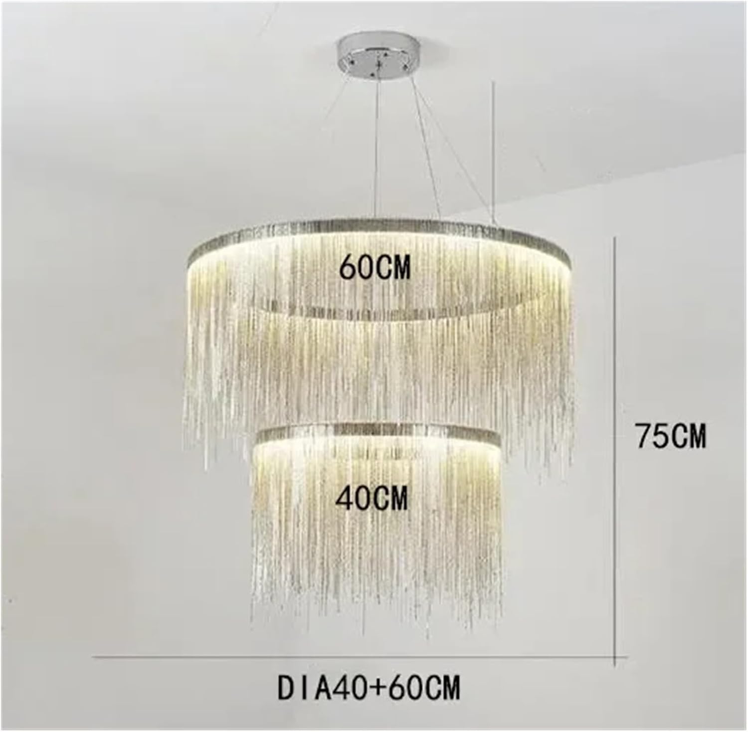 Modern Style Chain LED Chaner for Living Room and Bedroom Home Decor, Dining Room, Cloth Store Tassel Chain Light Fixtures