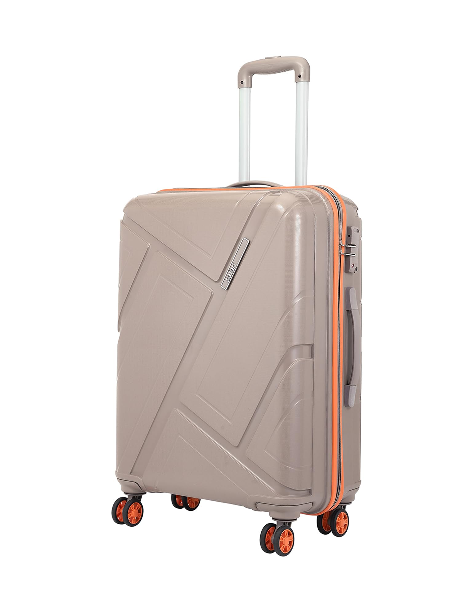 Safari Benson Medium 8 Wheels 66cm Check-in Trolley Bag Hard Case Polypropylene 360 Degree Wheeling System Luggage, TSA Approved Lock, Trolley Bags for Travel, Suitcase for Travel, Fossil