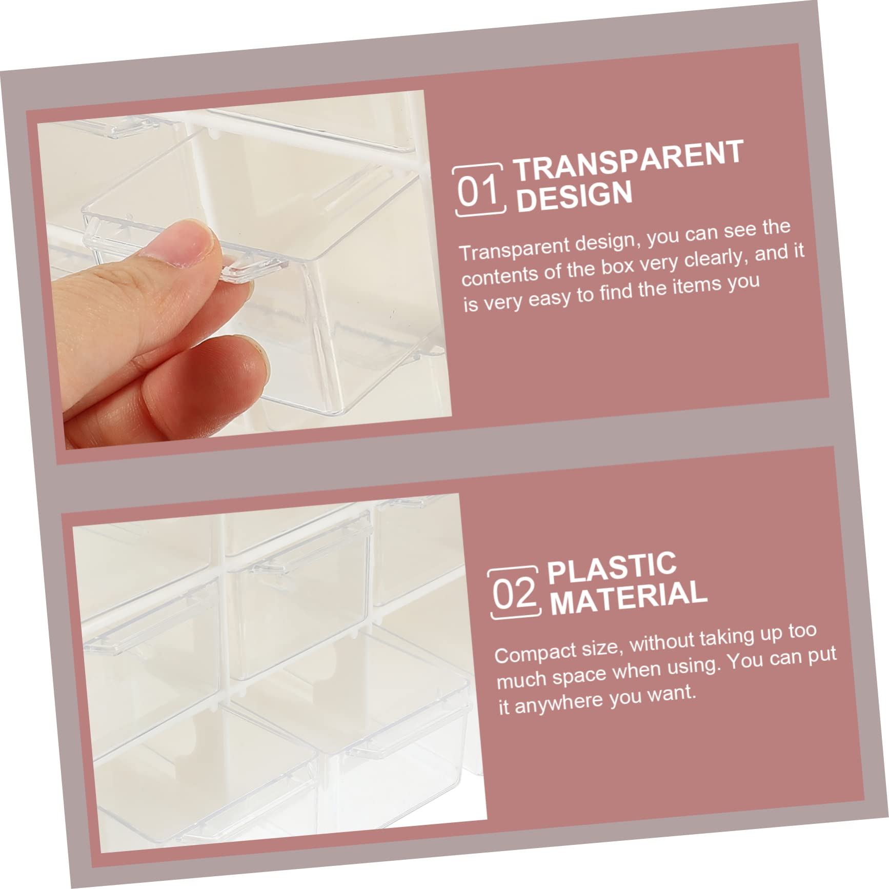 Alipis Lot de 4 Coffrets de Rangement à Tiroirs en Plastique Beige, Robuste et Pratique pour Bijoux et Cosmétiques, Organisateur pour Perles et Colliers