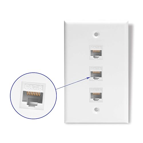 Miniatura 4 de Ethernet Keystone, cable de red Cat6 conector conector hembra a hembra, compatible con Cat7 Cat6 Cat6a Cat5e Cat5-10 paquete blanco