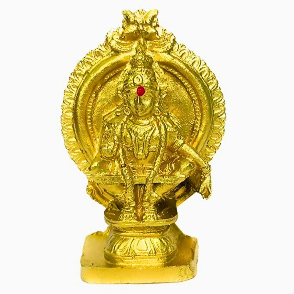 Leo Traders Ayyappan Statue for Poojaroom/Office Work Desk/Car Dashboard | 10.5cm (Synthetic Resin)