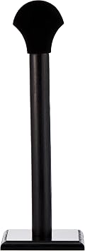 SZCO Wooden Helmet Stand 17 Inch - Black Full Size Headwear Display Holder for Collectible Helmets, Medieval, Motorcycle & Sports Helmets - Sturdy Wood Construction for Desk & Shelf Display