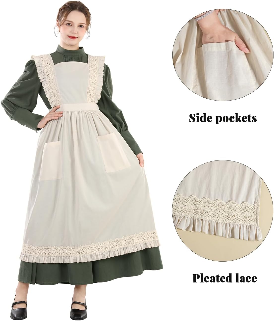 CR ROLECOS Womens Pioneer Dress Historical Prairie Dresses Colonial Costume