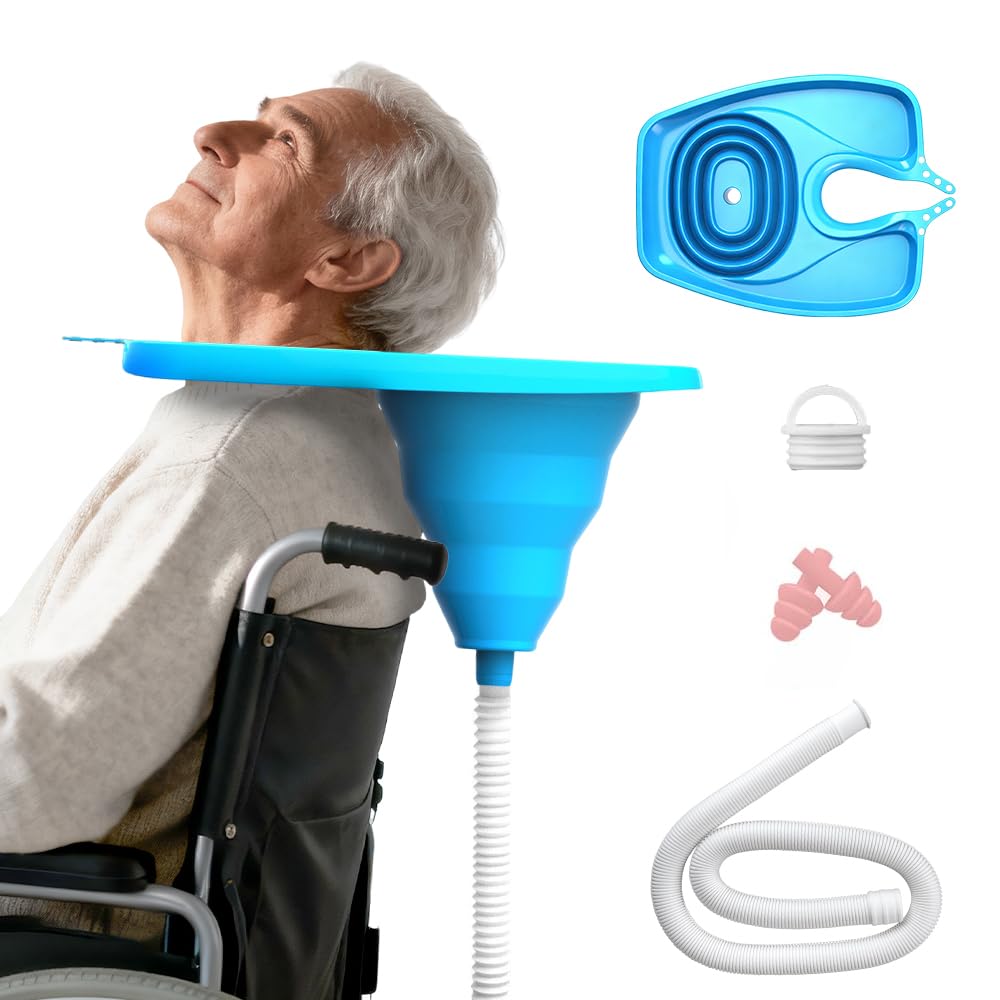 Lavabo de pelo para postrado en cama, lavabo de champú móvil, lavamanos de pelo plegable, lavabo portátil con drenaje para salón, niños, ancianos, embarazadas