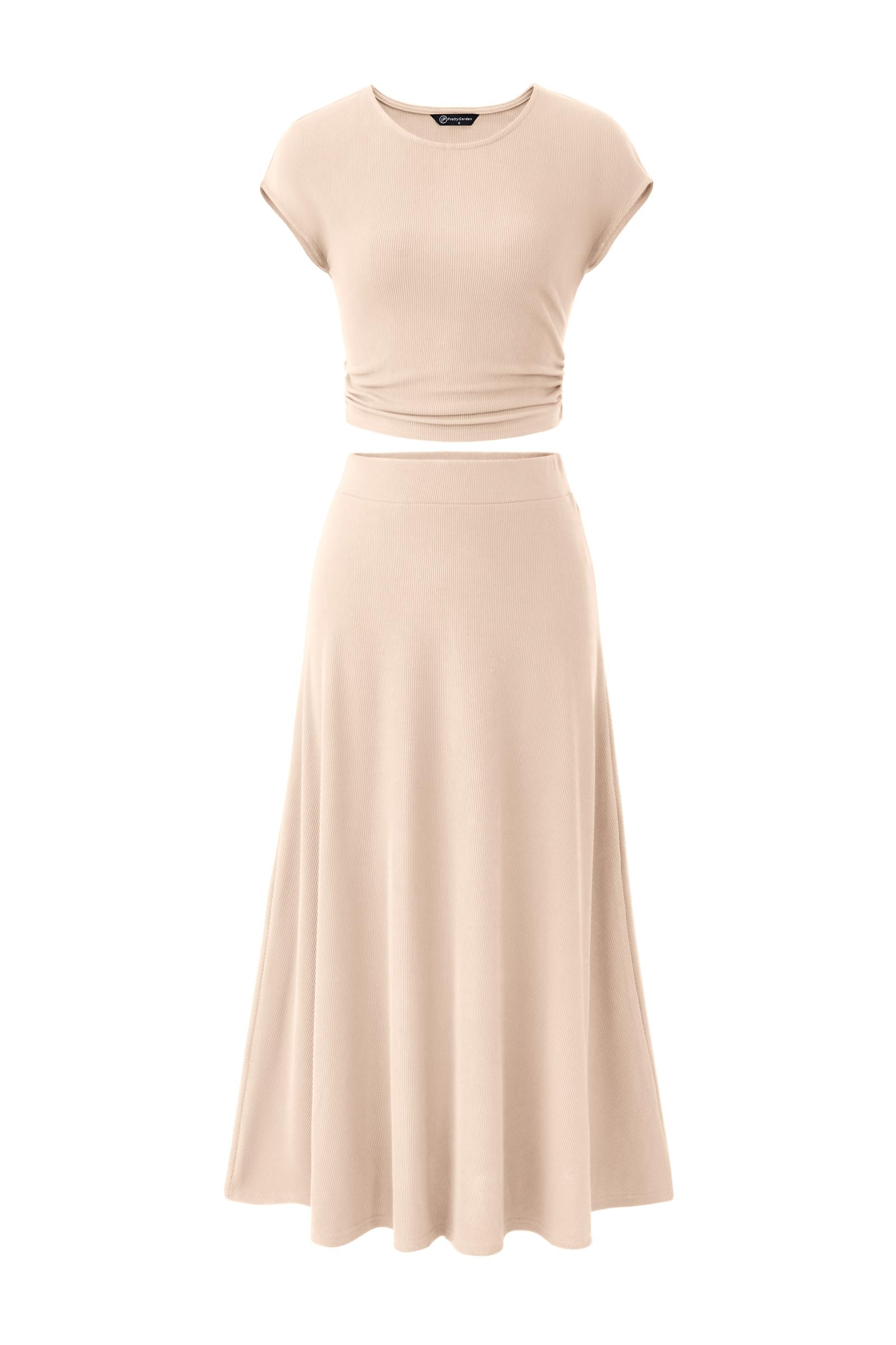 PRETTYGARDEN Summer Two Piece Skirt Set for Women 2025 Dressy Casual Knit Matching Travel Spring Vacation Lounge Outfits