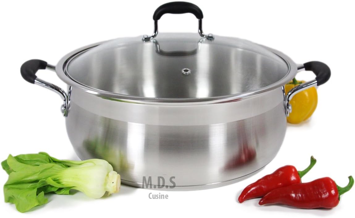 Low Pot 14Qt Stainless Steel Super Double Capsulated Bottom Stock Pot,Rice Pot,Big Low pot,Casserole,Olla,Cacerola,Dutch Oven