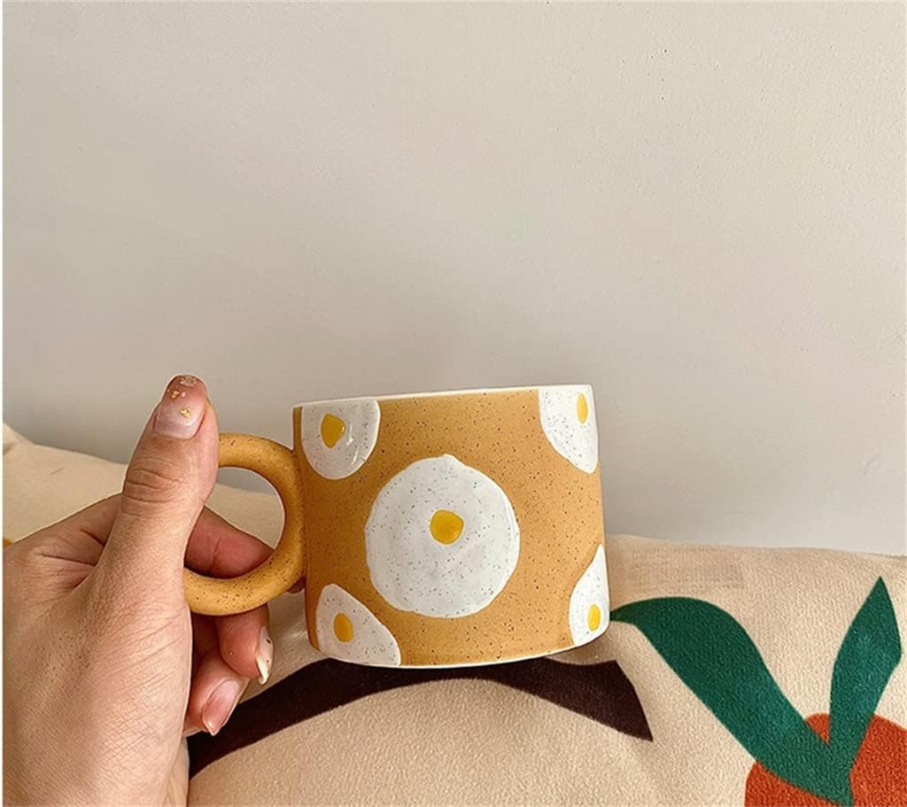Cute Life Egg Ceramic Coffee Cup Mug Kitchen Breakfast Drinking Milk Tea Couple Gifts(D)