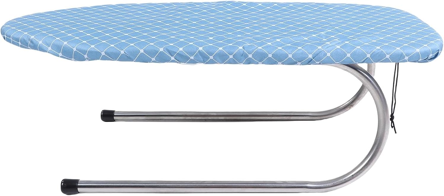 LiebeWH Mini Folding Ironing Board, Sturdy Stainless Steel Frame Compact Tabletop Ironing Board 11.81x28.15x9.45in for Dorm Sewing Small Spaces