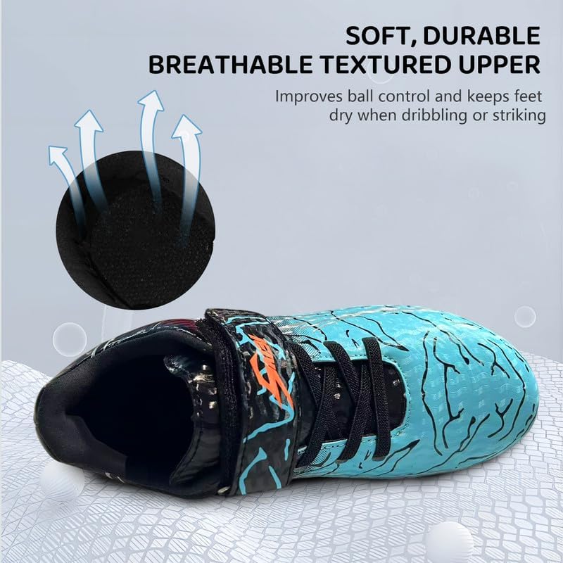 SAIBI Boys Girls Soccer Cleats Youth Firm Groud Athletic Outdoor Trainning Football Shoes for Little/Big Kid