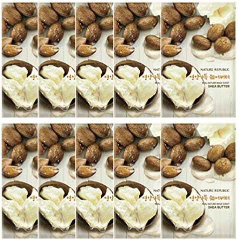 Nature Republic Real Nature Mask 10 Sheets for Skin Hydration (Shea Butter)