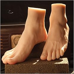 Pie de silicona Medias modelo falso modelo Mannequin 1: 1 realista for el arte Fake Feet Nail Pie Model Modelo Tarsel Thone Toble Rubber Male 4201 Ampliamente utilizado(Skin All Silicone,Right foot)