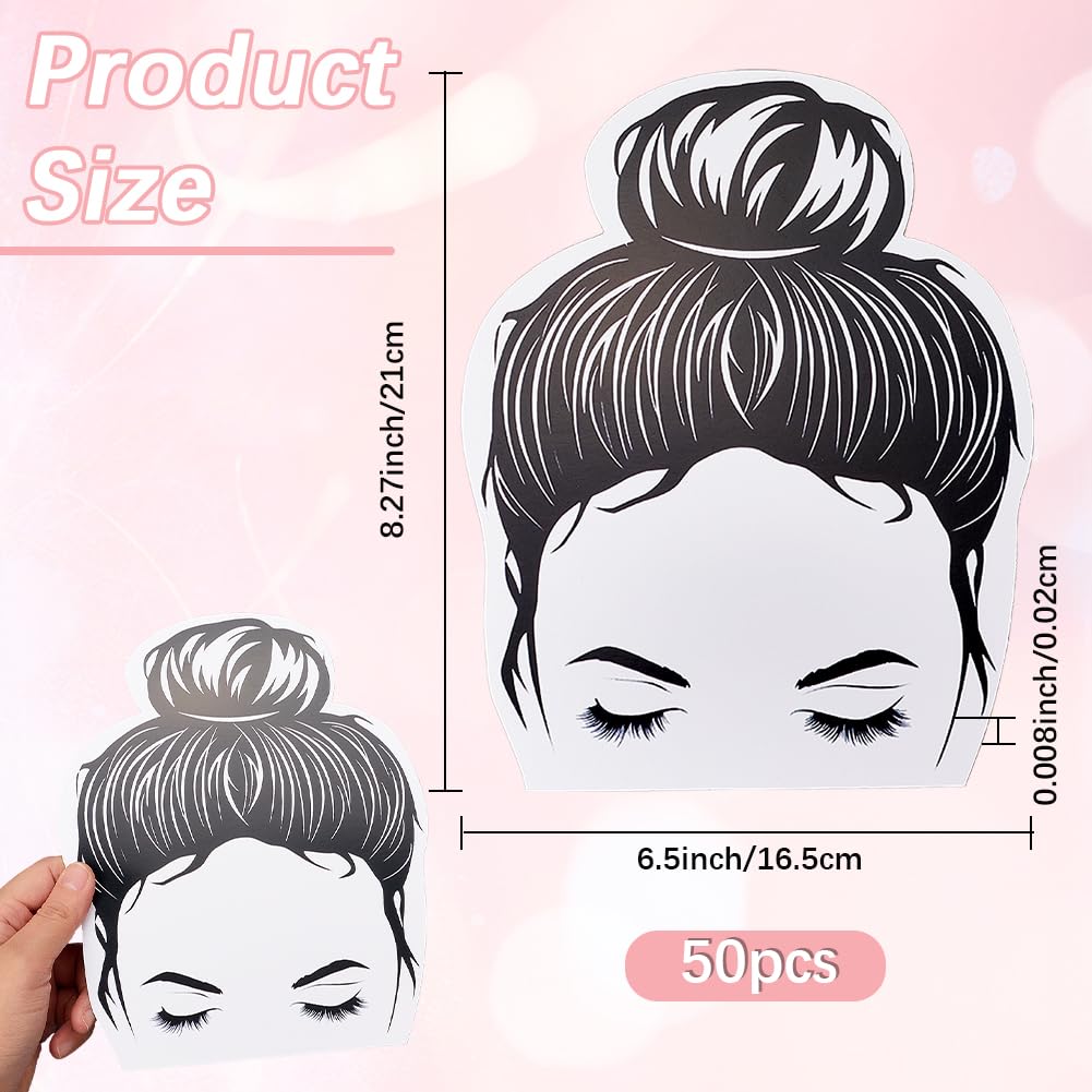 50Pcs Headband Display Cards Hair Bow Cards Display Women Shaped White Paper Ear Warmers Hats Scrunchies Crochet Cardboard Accessories for Packaging Selling Knitting Sewing Hair Bow Decor