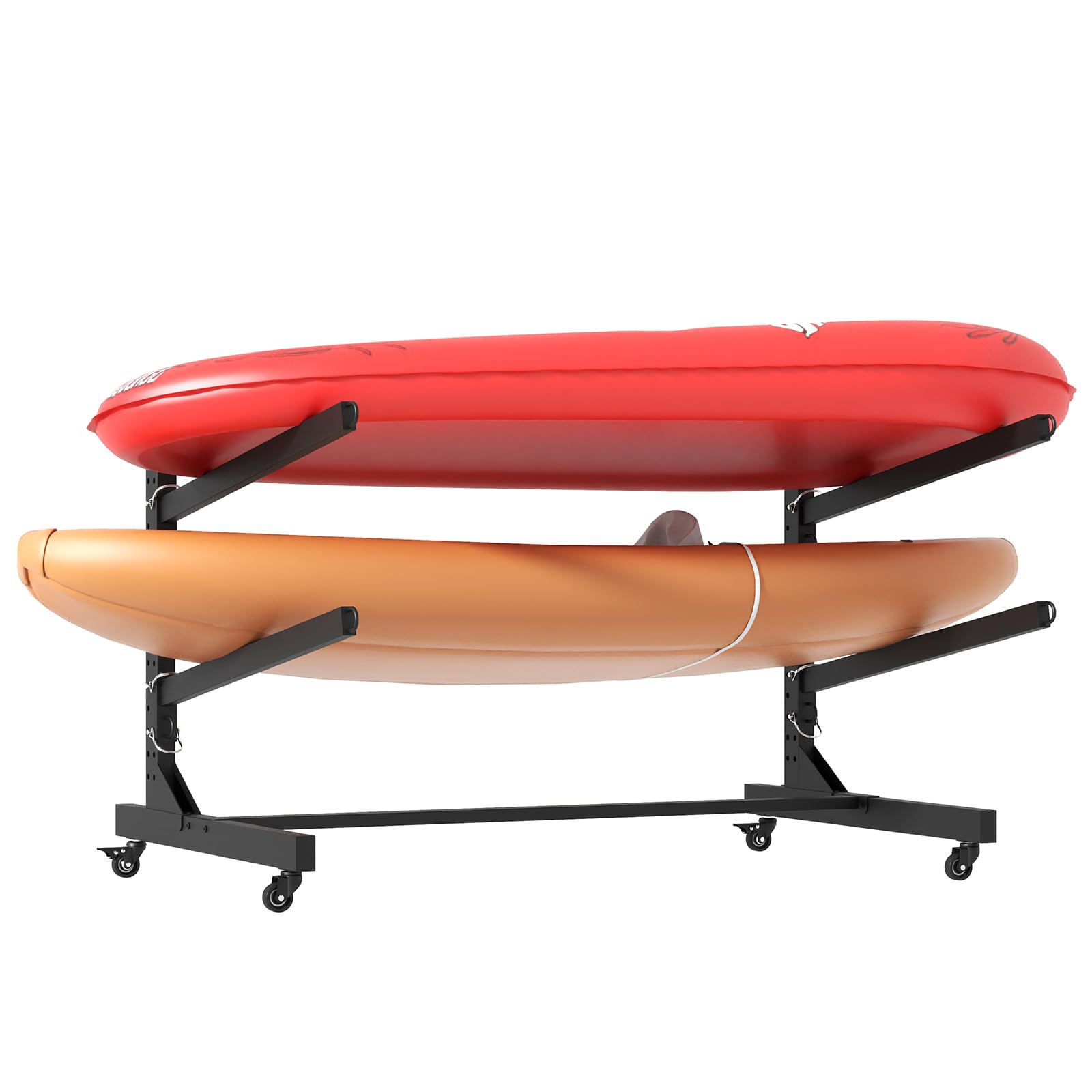 Heavy Duty Kayak Rack Freestanding Supporto Regolabile Tiene 2-4 Paddleboards Surfboards Canoes Outdoor Indoor Space Saving Organizer con Rust Resistant Finish Secure Storage per Garage Yard Dock