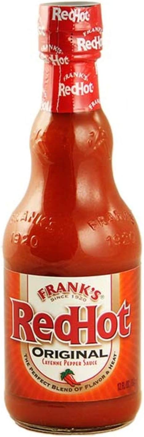 Frank's RedHot Hot Sauce, Original, Made with Cayenne Peppers, Ready-To-Use, Shake or Pour Over Chicken Wings, Sandwiches, Pizza, and More for the Perfect Bend of Flavor and Heat, 12 fl oz