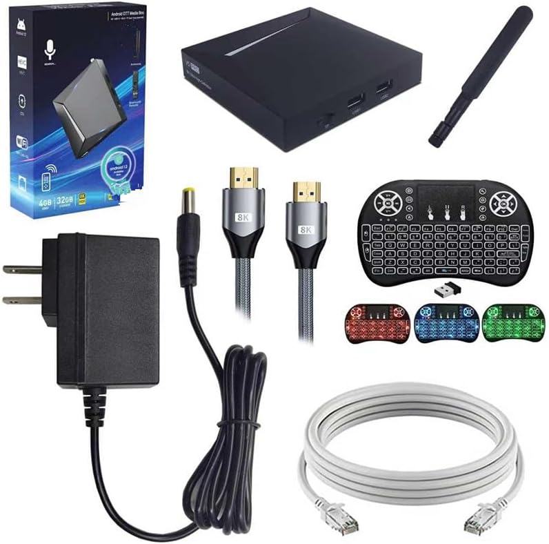 2025 New-est Version V5 USB Data Hub,Strea-ming Cable, Mini Backlit Keyboard Voice Remote..