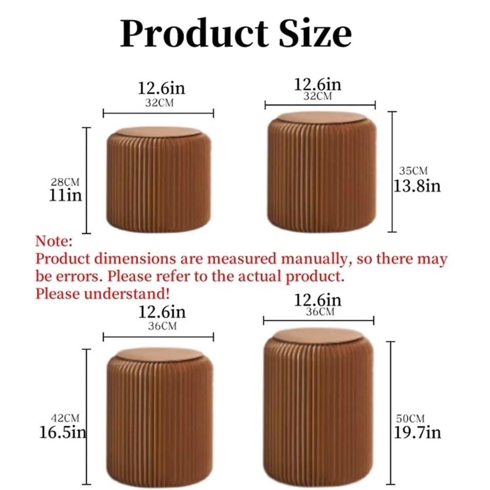 Sgabello Pieghevole in Carta, Mobile Moderno per La Casa, capacità di Carico 100 kg, Design A Nido d'Ape in Carta Kraft Ecologica, per Soggiorno, Pieghevole Fino A 3 Cm(32 * 37cm,Black)