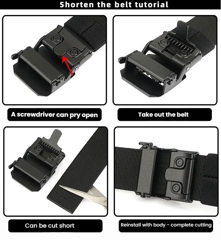 Exteriorm-U Belt, Nylon Ratchet Belt, Adjustable Release Buckle Woven Waist Belts with Slide Buckle for Men2