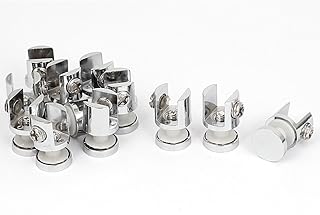 Aexit Zinc Alloy Fall Protection 12mm Thick Glass Shelf Board Clip Holder Support Safety Clips 12pcs