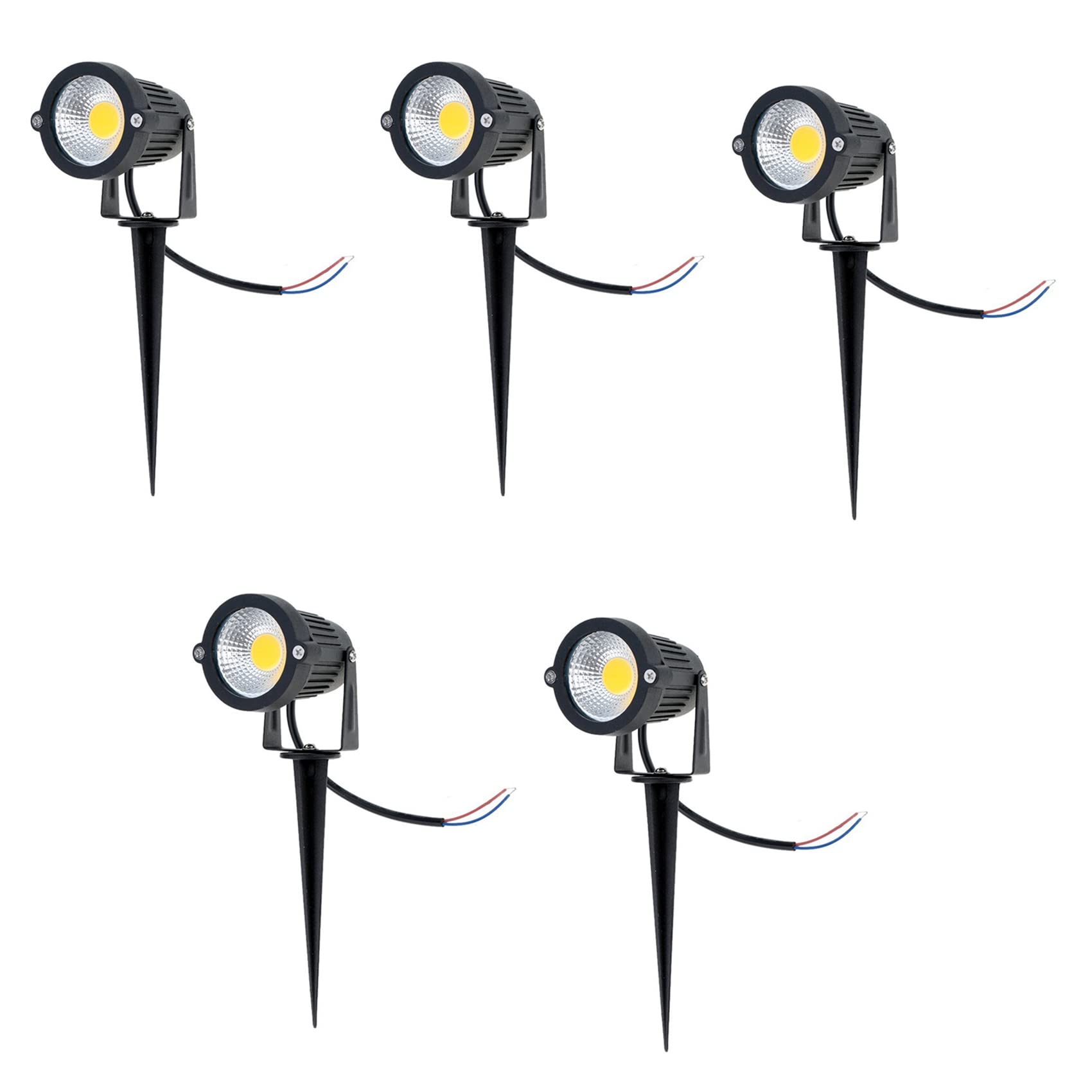Hndhbfgrt 5X IP65 Outdoor Landscape LED Lawn Light Garden Spotlight 5W 12V AC DC