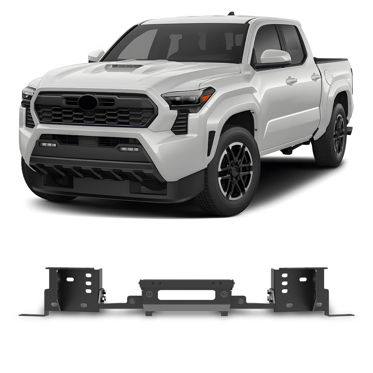 WOLFSTORM Winch Mount Plate for Toyota Tacoma 2024-2025 Front Bumper Winch Mounting Bracket Black Powder Coated Winch Cradle