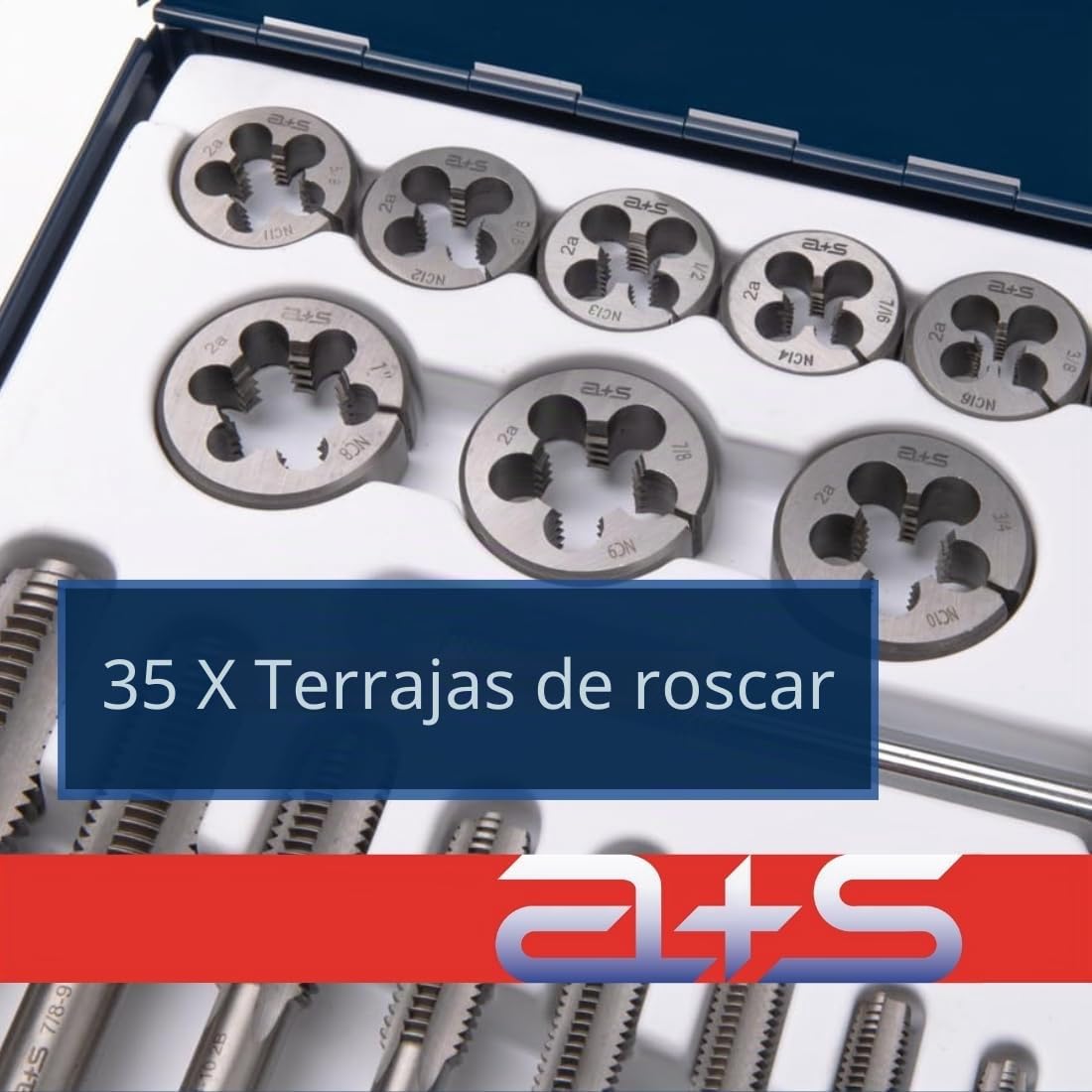 a+s Albrecht und Schulte - Juego de machos de roscar (110 piezas, M2-M16, MF6 x 0,75 MF, 18 x 1,5 mm)