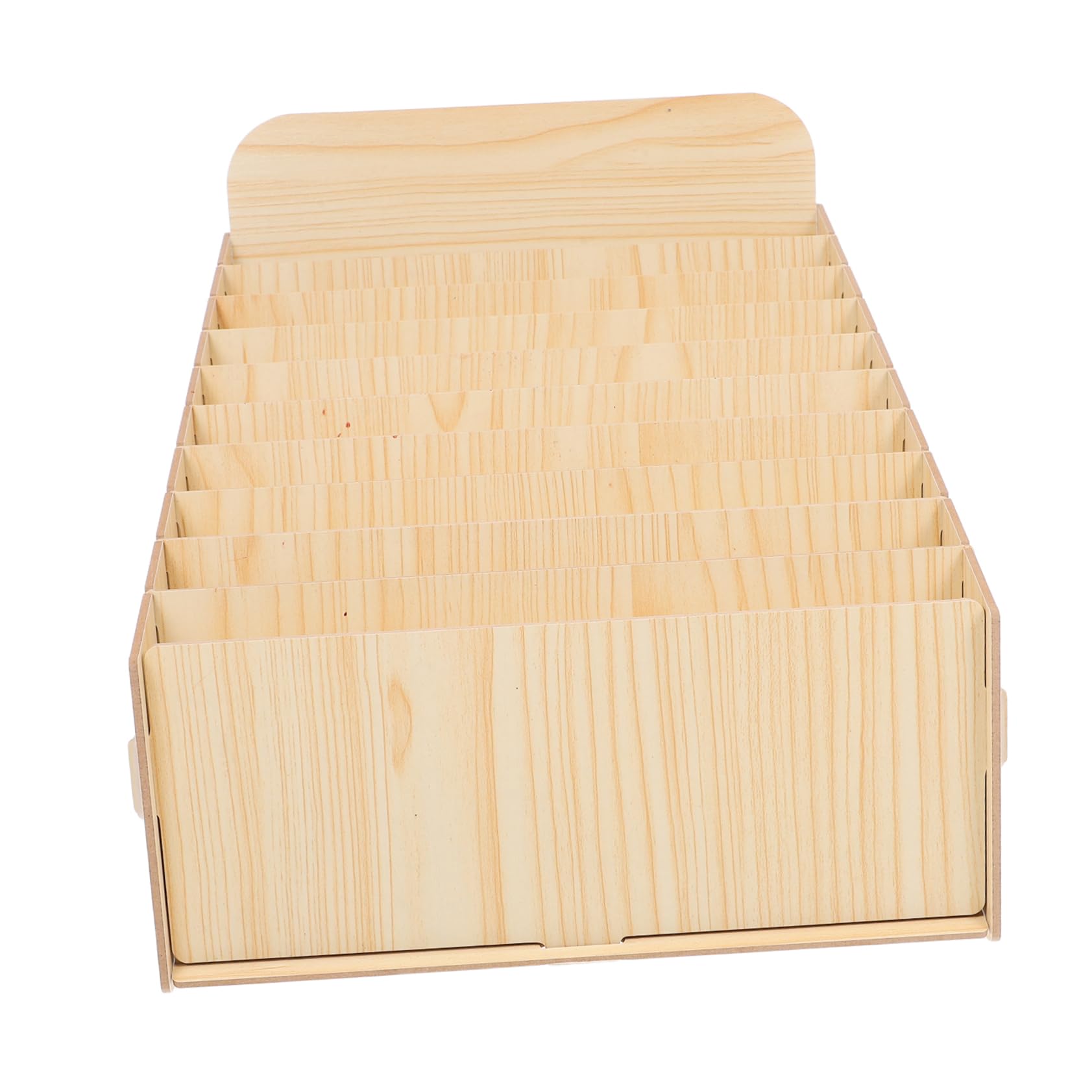 Scatola Organizzatrice Fatture in Legno Beige Multi Scomparto
