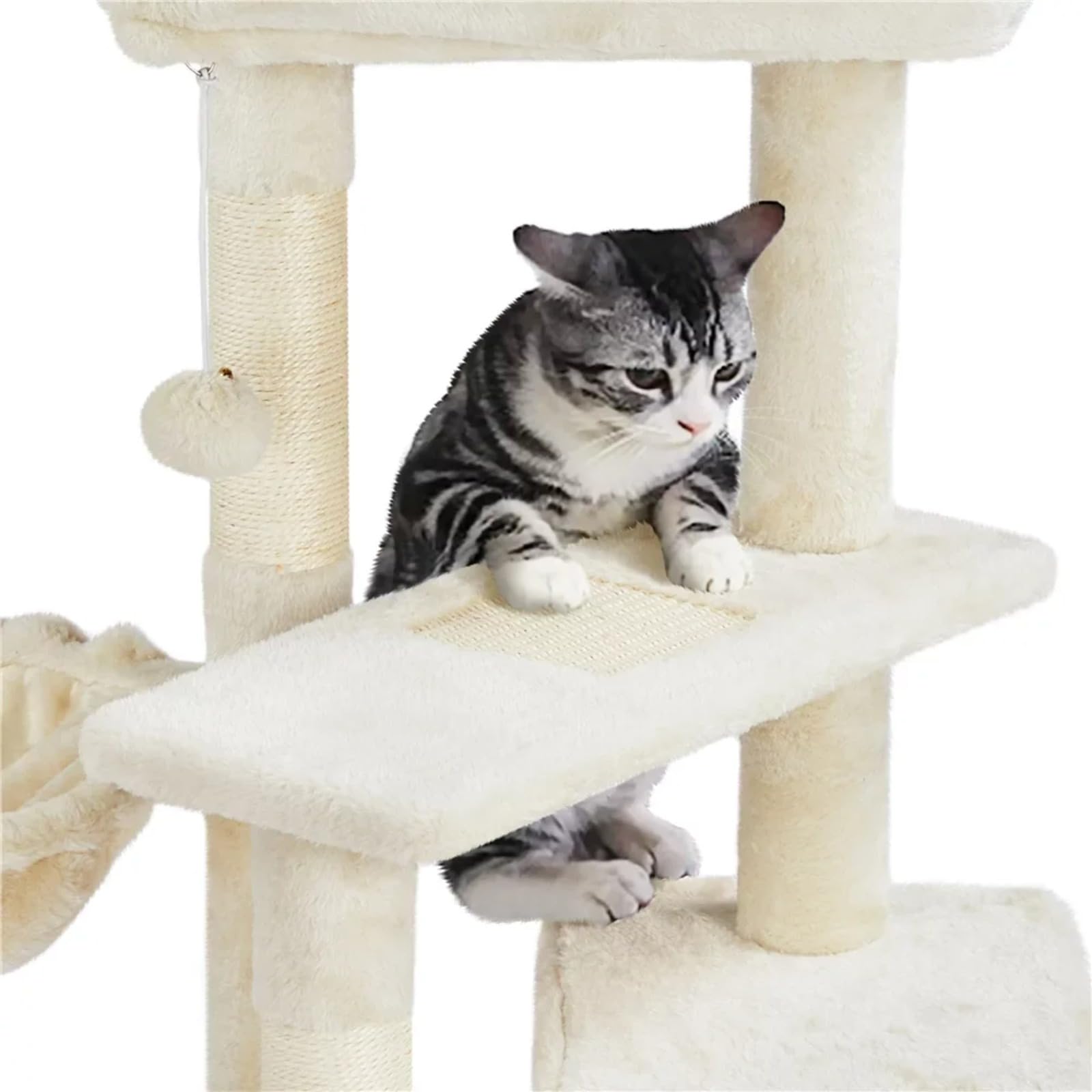 Tiragraffi a torre per gatti multilivello con condomini e scala, centro attività per gatti interni, condomini e posatoi, forniture per gatti, rastrelliere per gatti, giocattoli per gatti